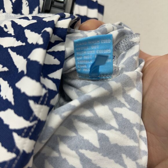 J.McLaughlin Blue & White Patterned Skort L Nylon/Spandex Stretch Fabric - Picture 5 of 8